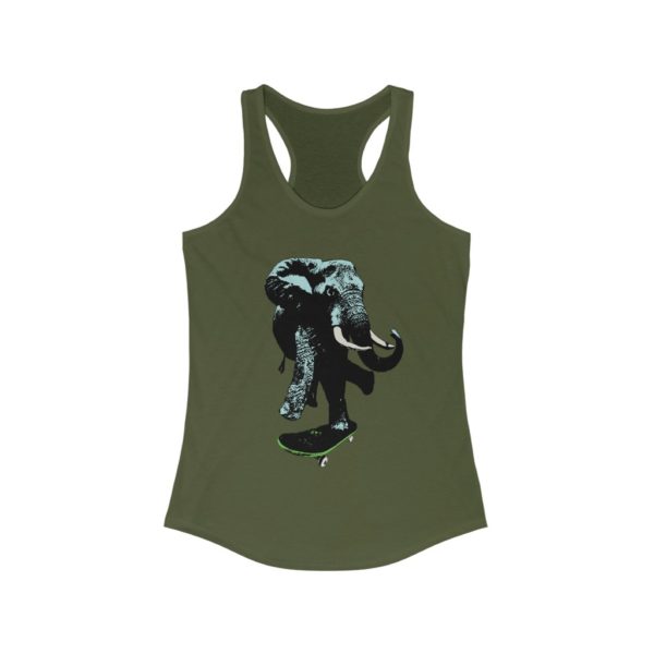 Elephant on Board - Women's Ideal Racerback Tank - Image 4