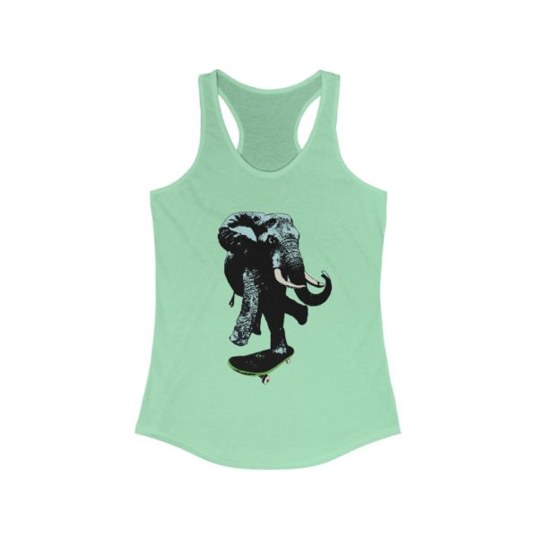 Elephant on Board - Women's Ideal Racerback Tank - Image 5