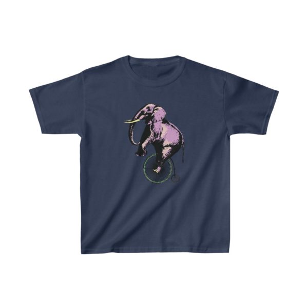Elephant on Penny, Kids Heavy Cotton Tee - Image 13