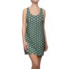 Blue-Green Bike Wheel Pattern, Women's Cut & Sew Racerback Dress