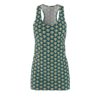 Blue-Green Bike Wheel Pattern, Women's Cut & Sew Racerback Dress - Image 2