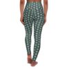Green - Gray Bike Wheel Pattern, High Waisted Yoga Leggings - Image 2