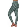 Green - Gray Bike Wheel Pattern, High Waisted Yoga Leggings - Image 3