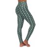 Green - Gray Bike Wheel Pattern, High Waisted Yoga Leggings - Image 4