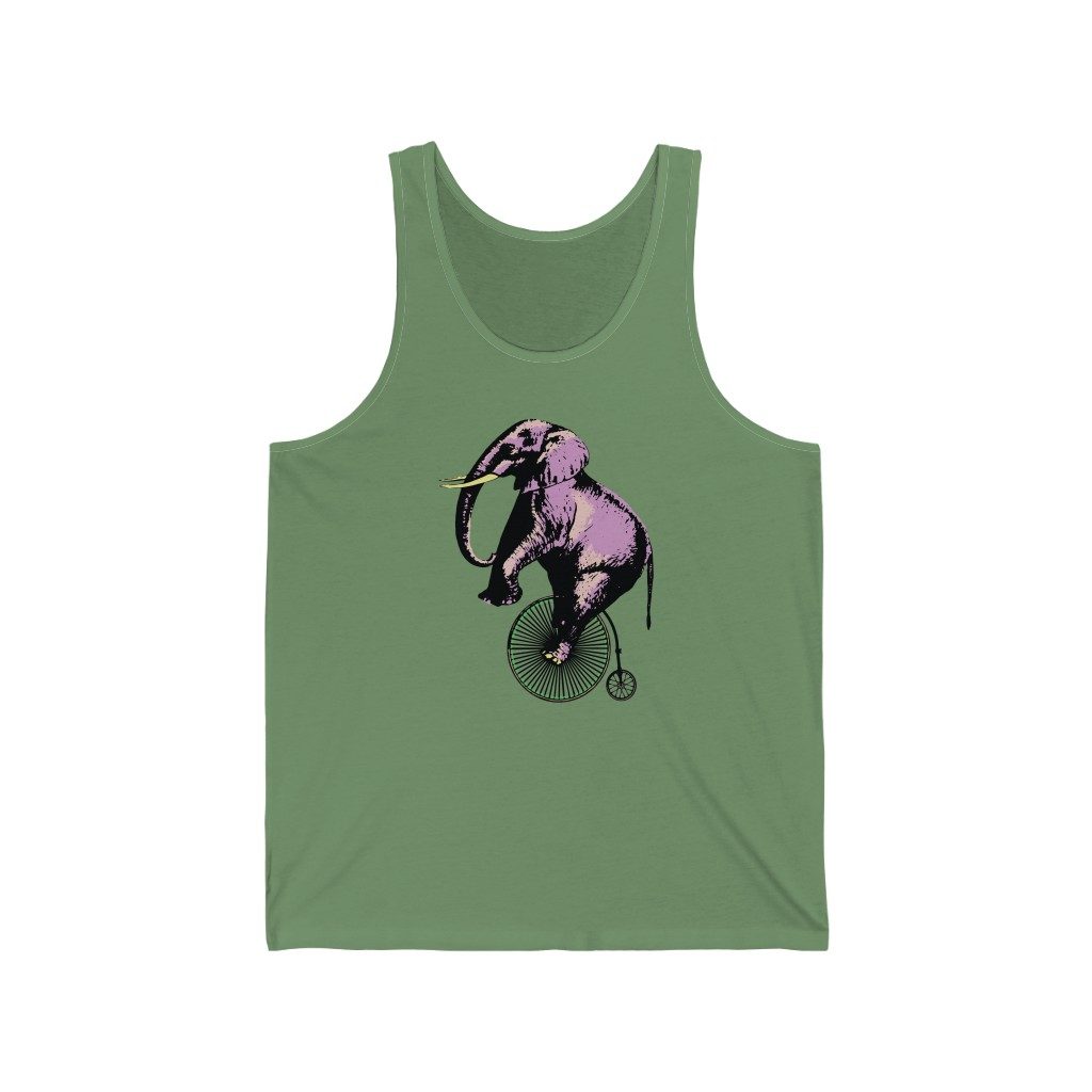 Elephant on a penny, Unisex Jersey Tank