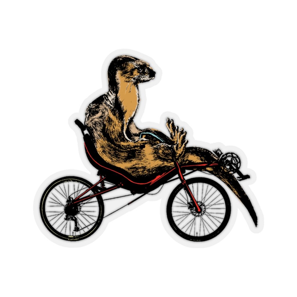 Otter Recumbent, Kiss-Cut Sticker