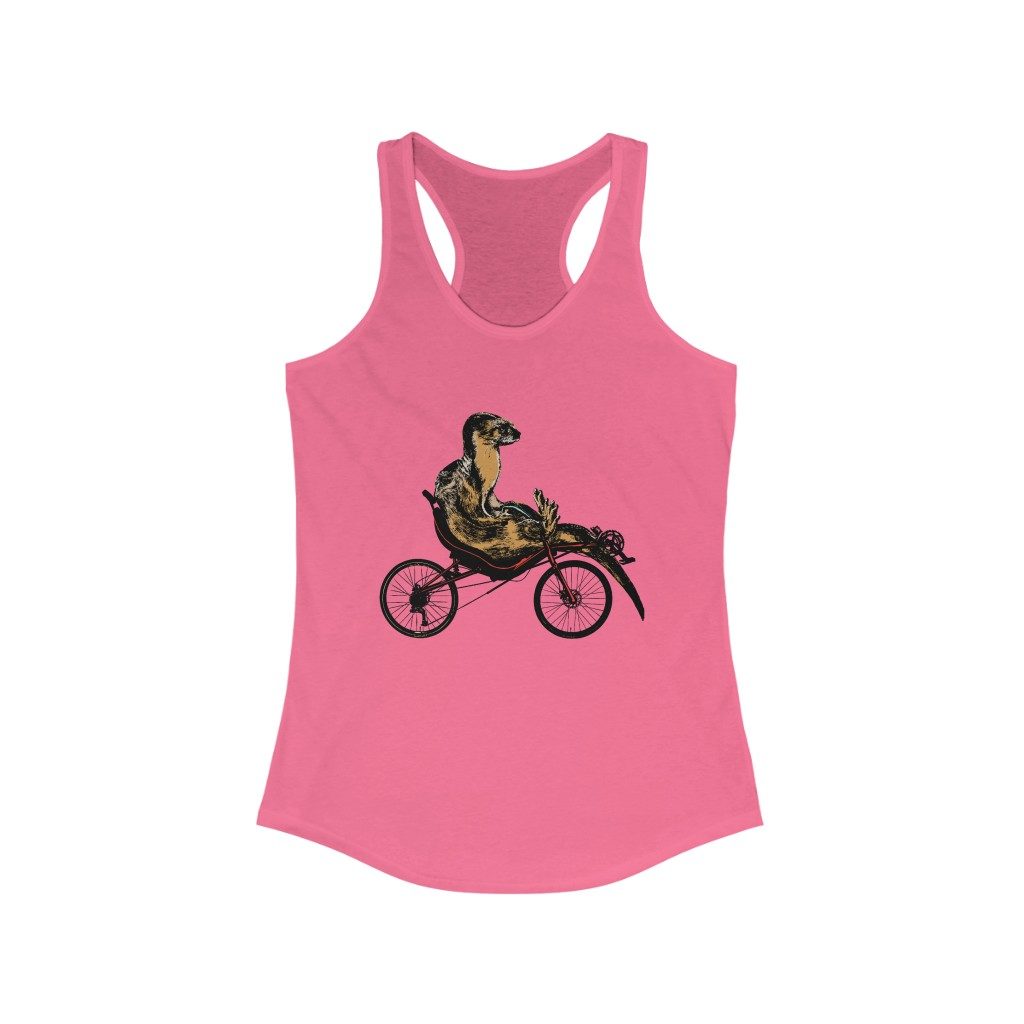 Otter on a Recumbent - Women's Ideal Racerback Tank