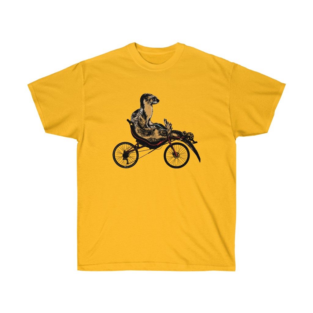 Otter on a Recumbent, Unisex Ultra Cotton Tee