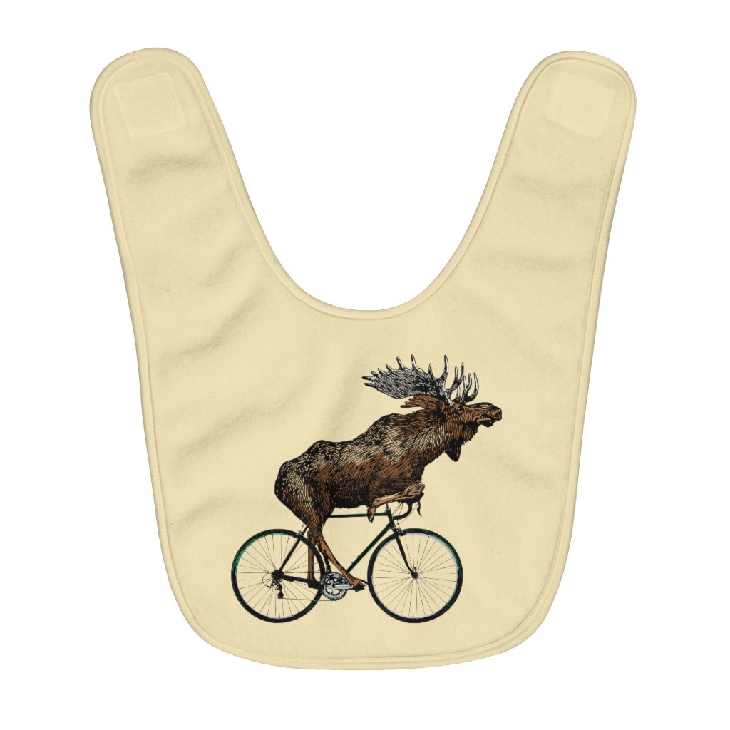 Moose - Fleece Baby Bib