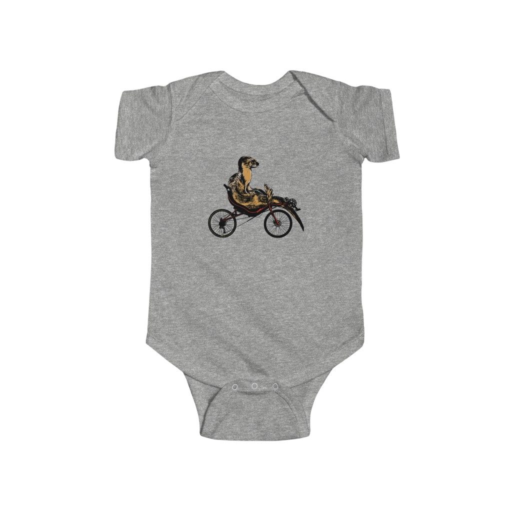 Otter on a Recumbent, Infant Fine Jersey Bodysuit
