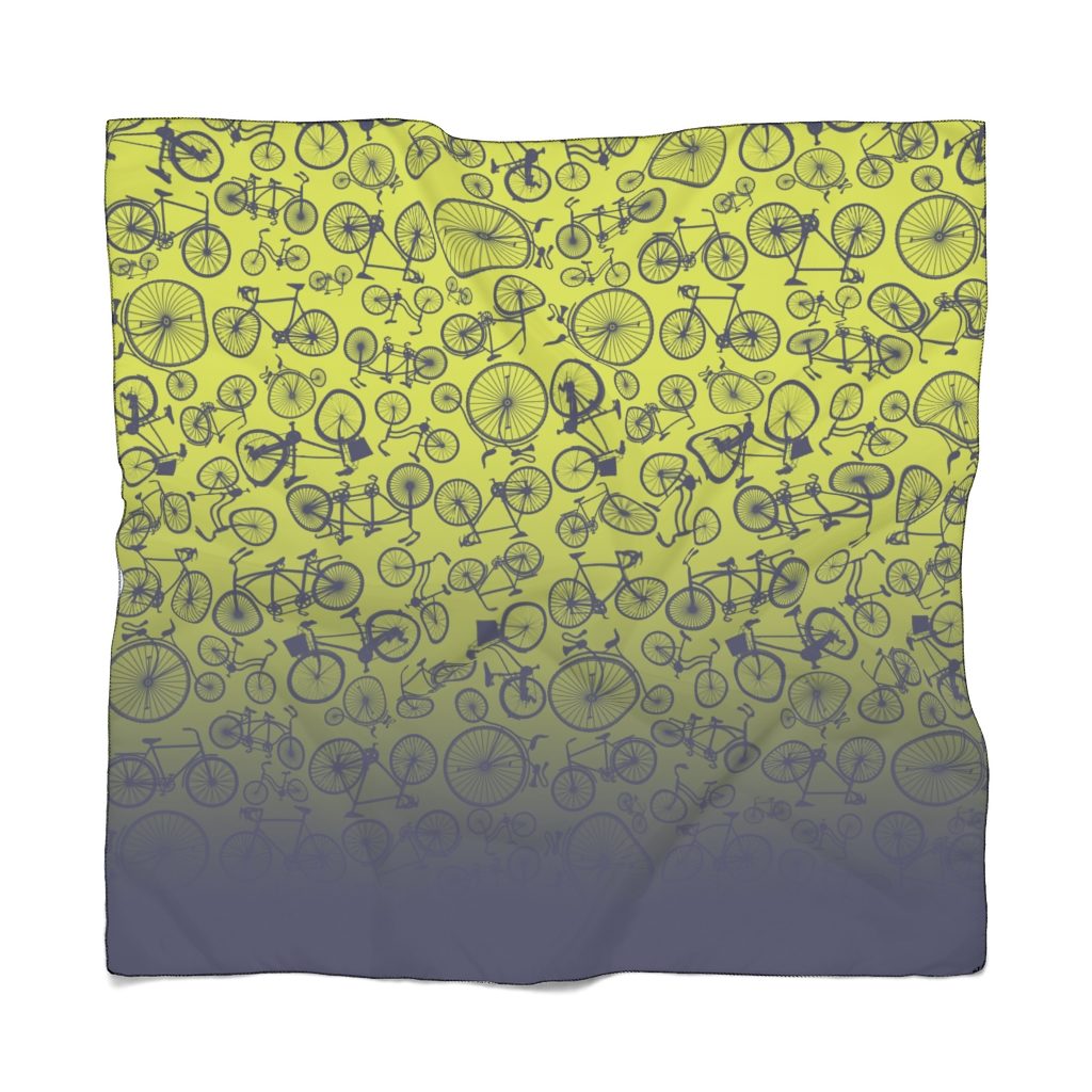 Lime - Blue, Poly Scarf