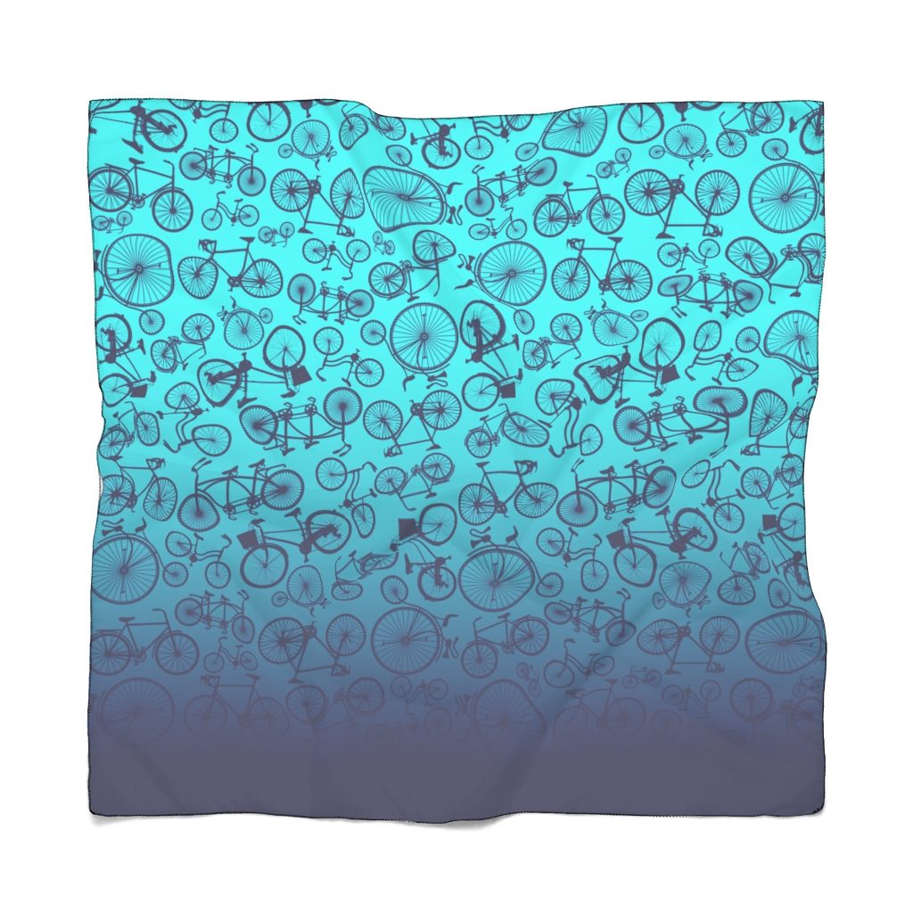 Cyan - Blue, Poly Scarf