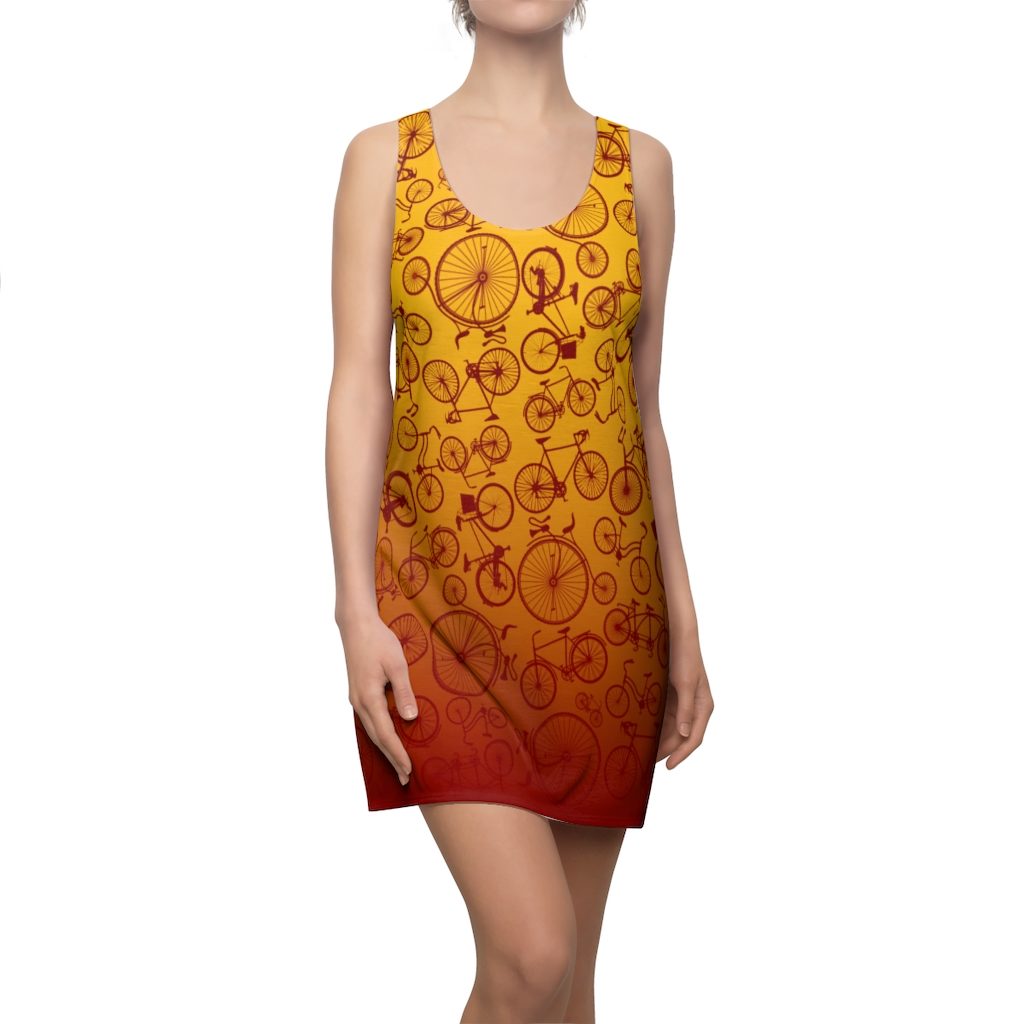 Yellow - Terra Cotta, Women's Cut & Sew Racerback Dress