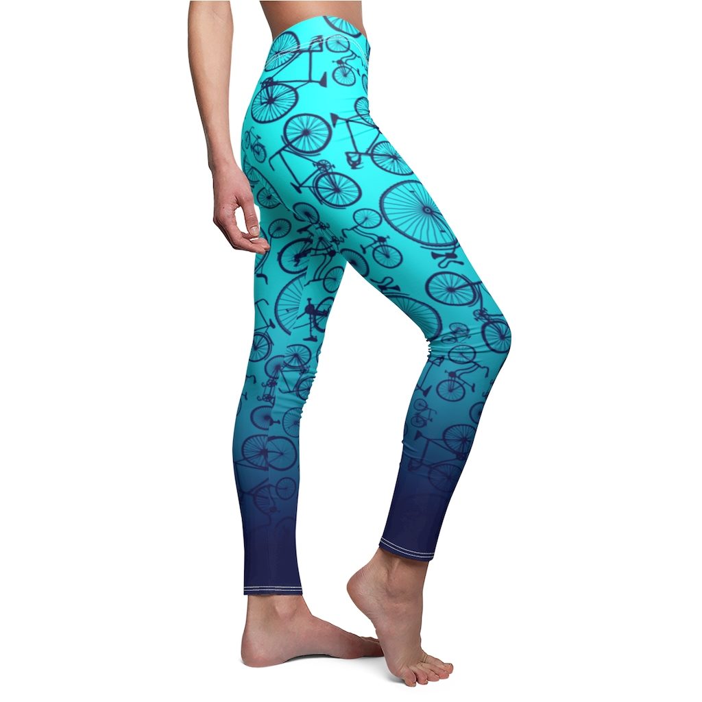 Cyan - Blue, Women's Cut & Sew Casual Leggings