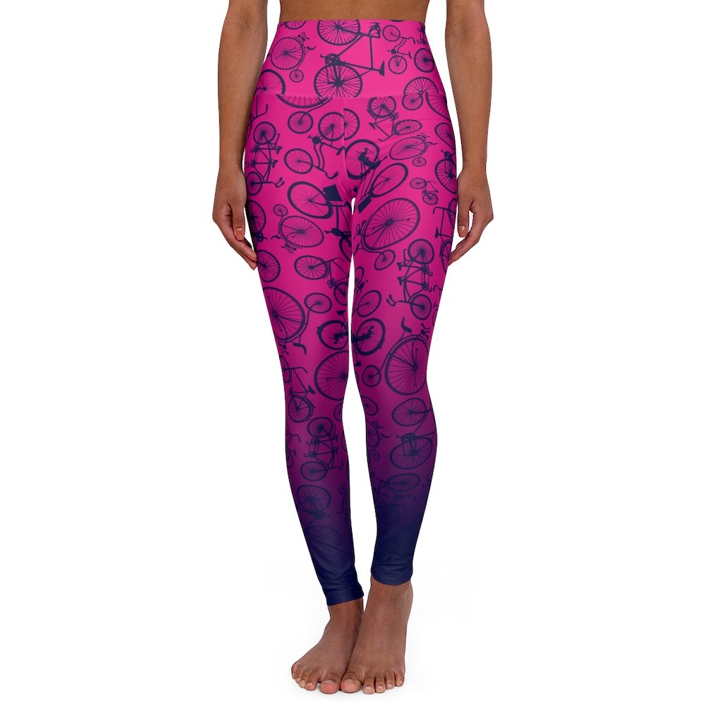Magenta-blue, High Waisted Yoga Leggings